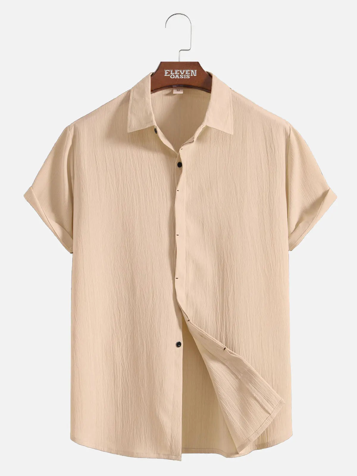 Men's Everyday Crinkle Texture Short Sleeve Shirt ElevenOasis