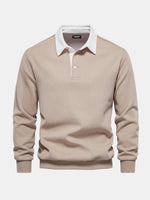 Men's Polo Collar Long Sleeve Sweatshirt ElevenOasis