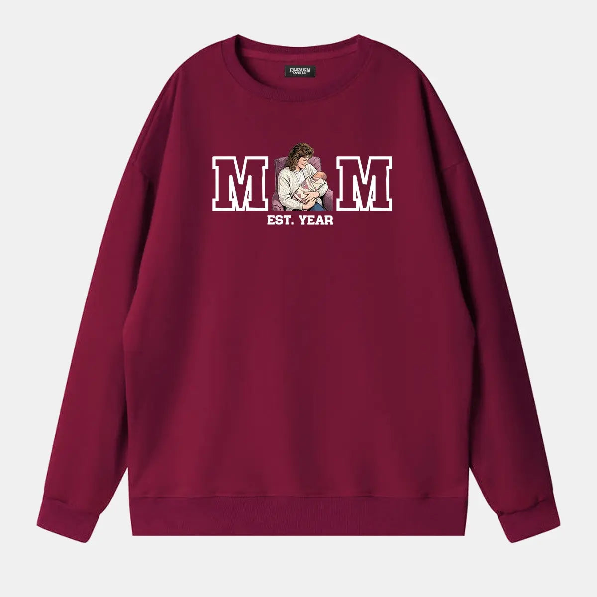 Custom Mom Illustration Sweatshirt Eleven Oasis