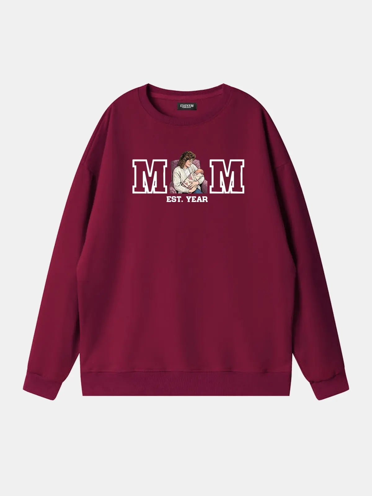 Custom Mom Illustration Sweatshirt Eleven Oasis