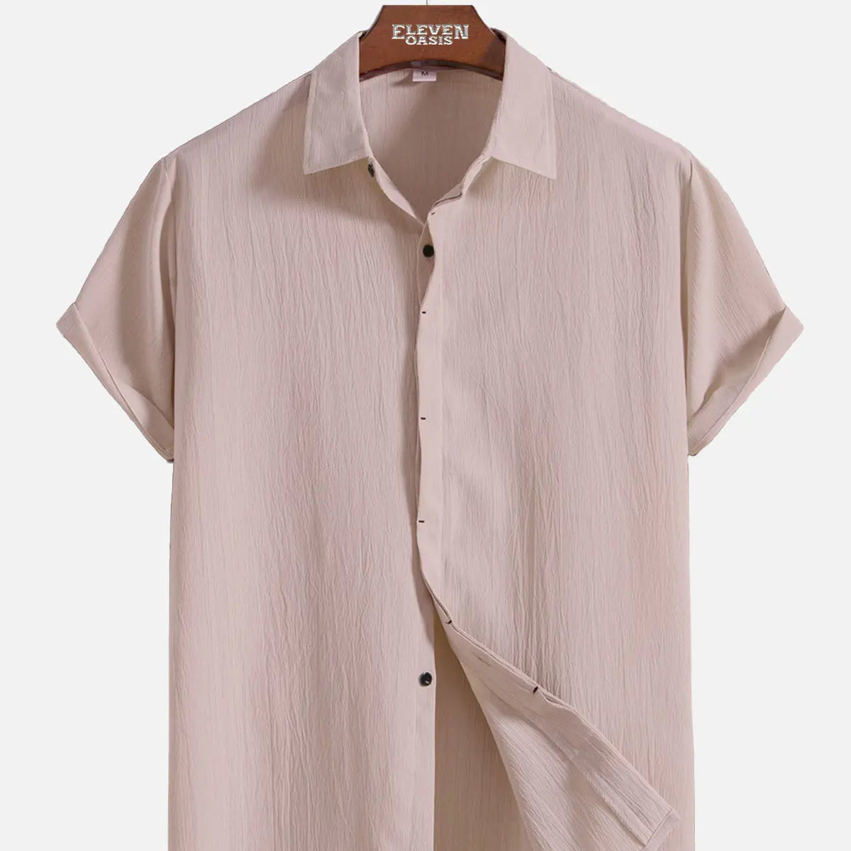 Men's Everyday Crinkle Texture Short Sleeve Shirt ElevenOasis