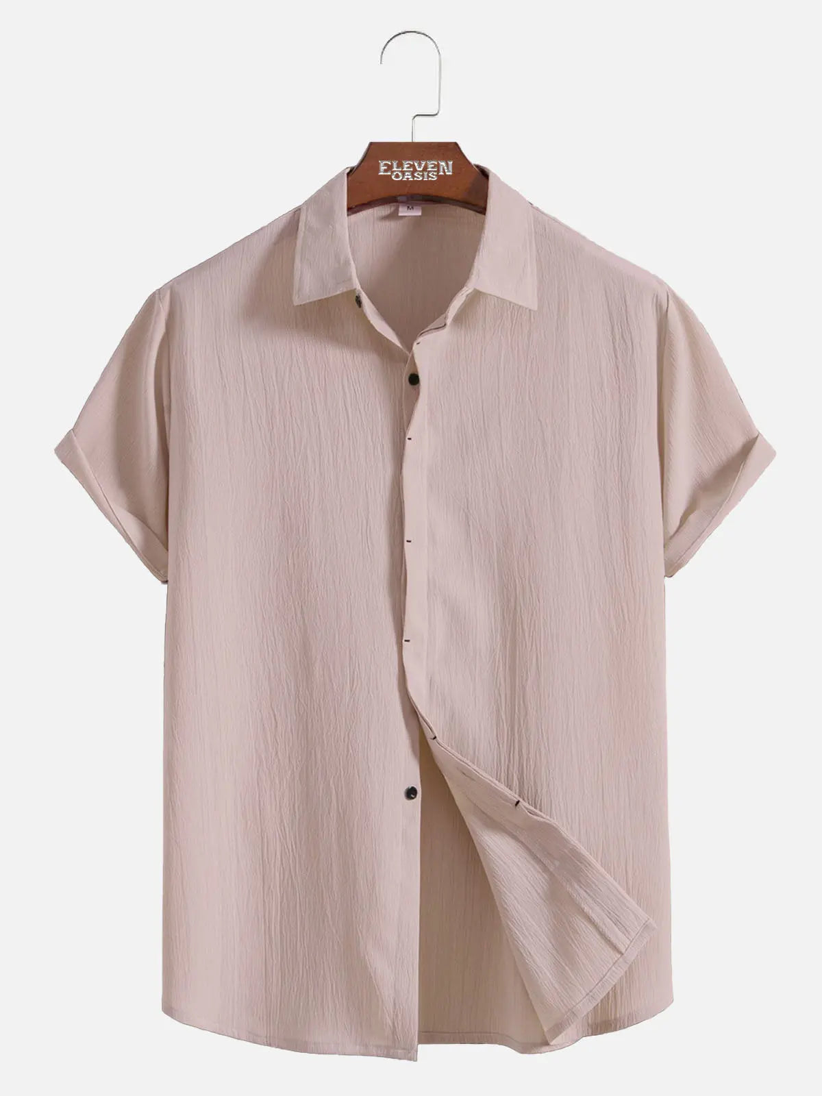 Men's Everyday Crinkle Texture Short Sleeve Shirt ElevenOasis