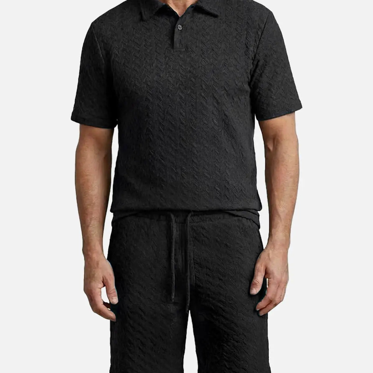 Men's Slim Fit Short Sleeve Polo & Shorts Set Eleven Oasis