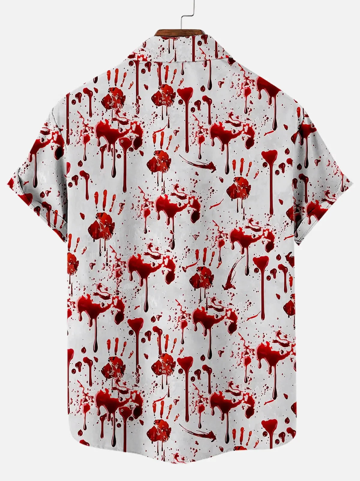 Tall Men's Blood Splatter Halloween Short Sleeve Shirt Eleven Oasis