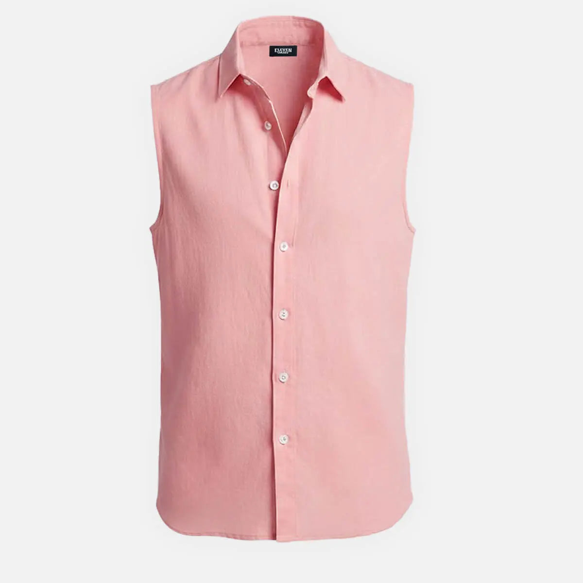 Men's Linen Sleeveless Button-Up Shirt Eleven Oasis