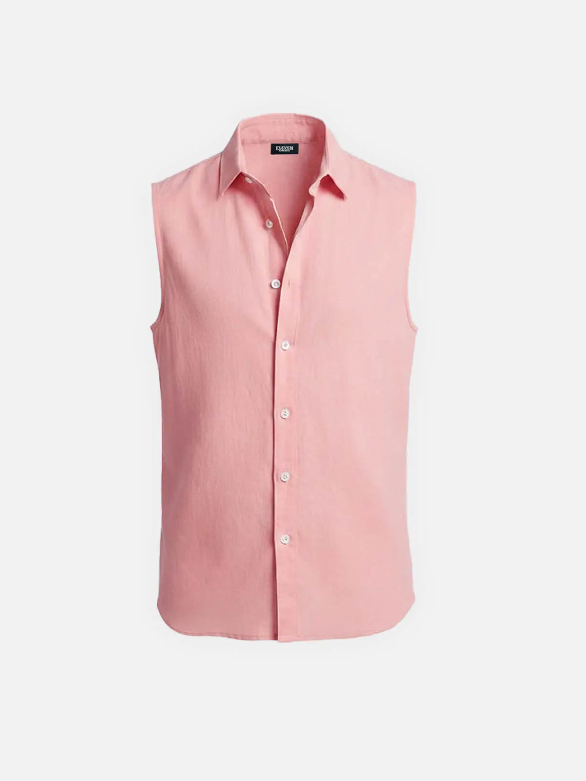 Men's Linen Sleeveless Button-Up Shirt Eleven Oasis