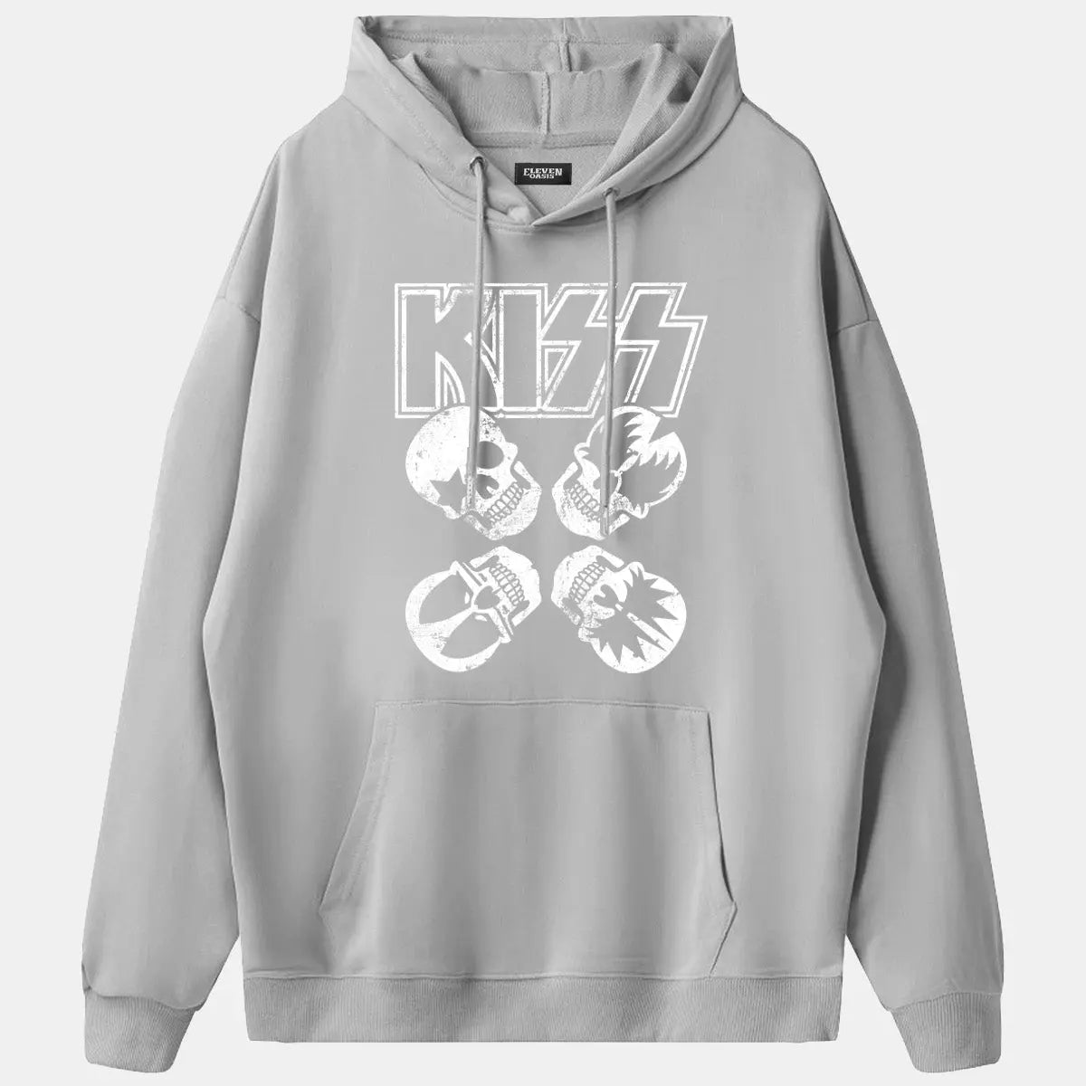 KISS Logo Band Faces Graphic Hoodie Eleven Oasis