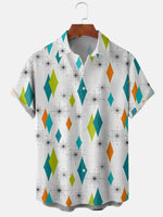 Tall Size Men's Geometric Print Short Sleeve Casual ShirtMens short sleeve shirts Big and tall Mens shirts Short sleeve shirts for men Mens 4xl shirts Casual short sleeve shirts