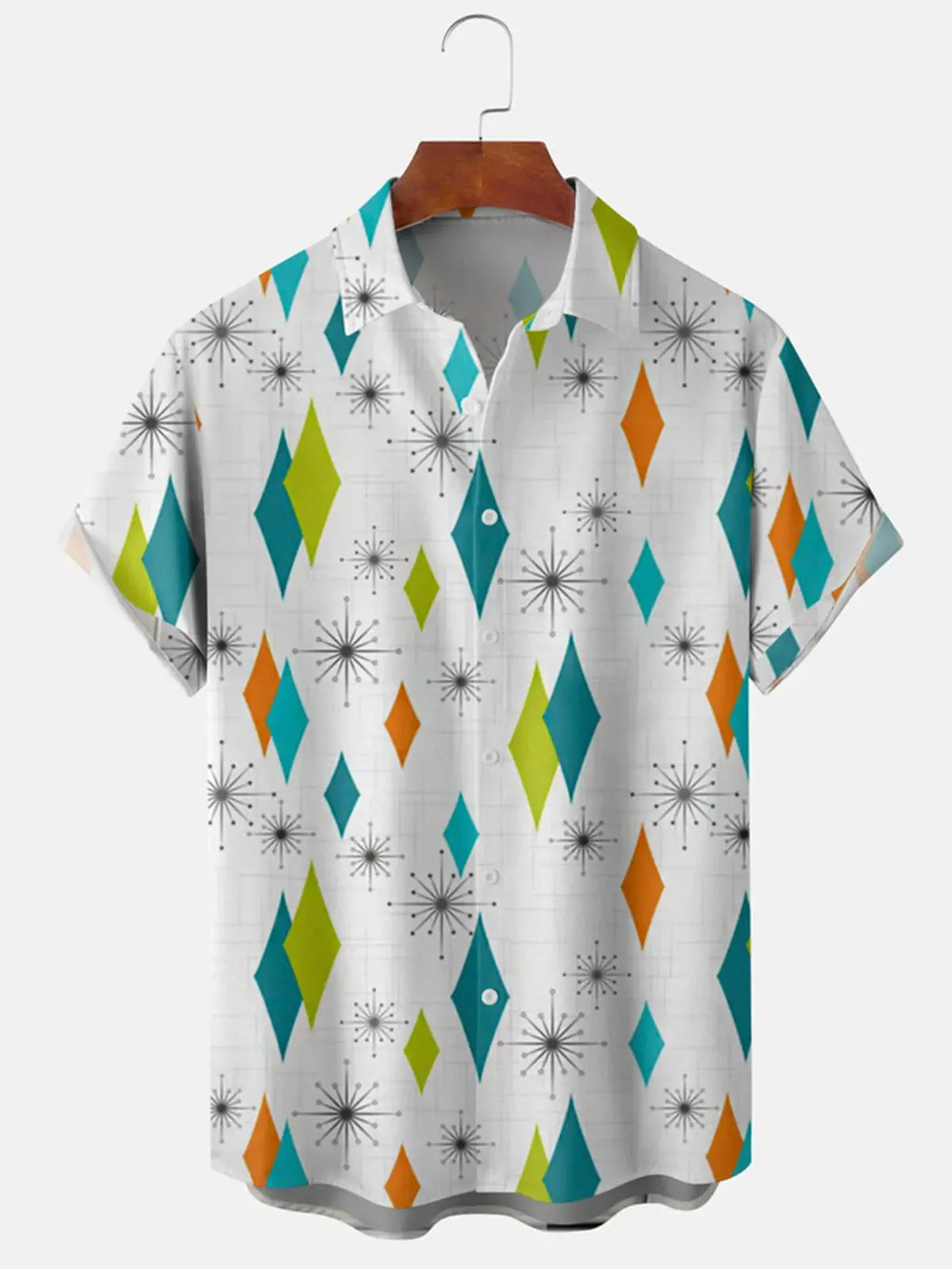 Tall Size Men's Geometric Print Short Sleeve Casual ShirtMens short sleeve shirts Big and tall Mens shirts Short sleeve shirts for men Mens 4xl shirts Casual short sleeve shirts