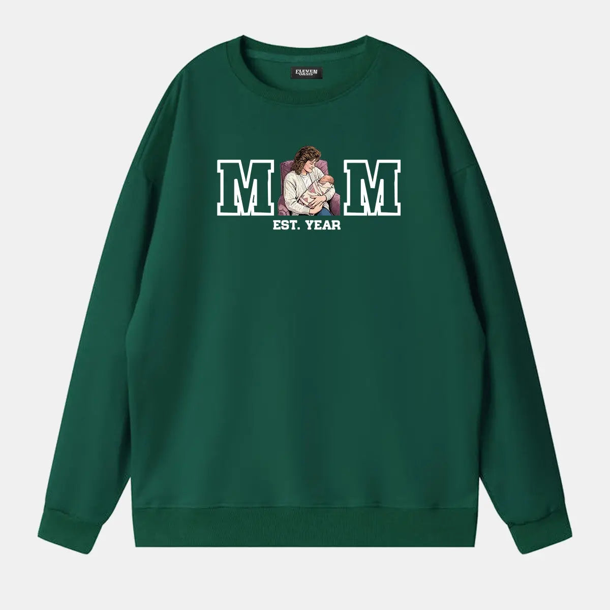 Custom Mom Illustration Sweatshirt Eleven Oasis