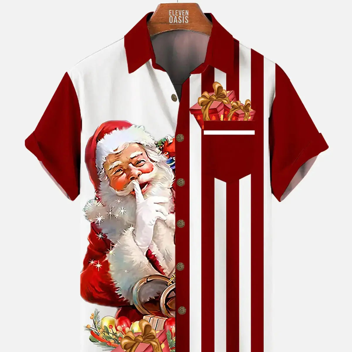 Tall Men's Shhh Santa Short Sleeve Shirt