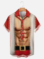 Christmas Muscle Santa Men's Short Sleeve Shirt ElevenOasis