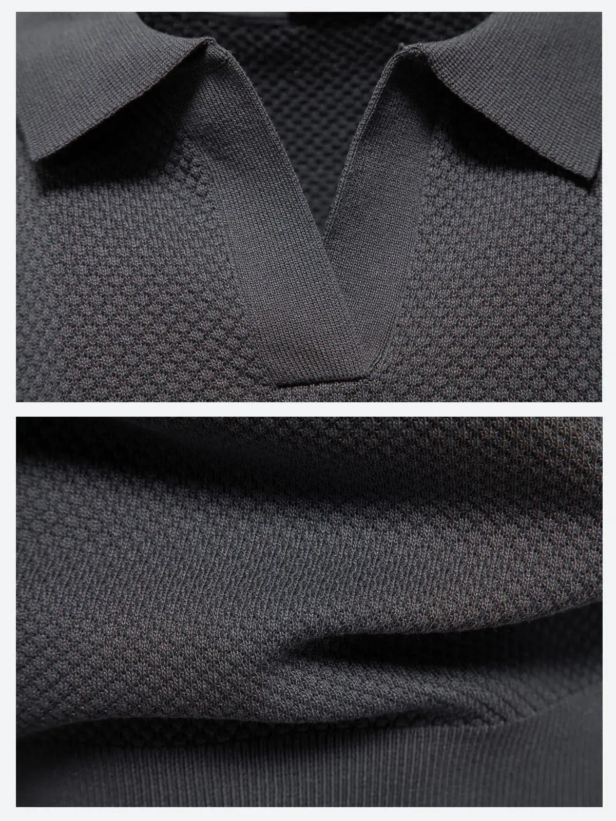 Men's Textured Knit Polo Short Sleeve Shirt ElevenOasis