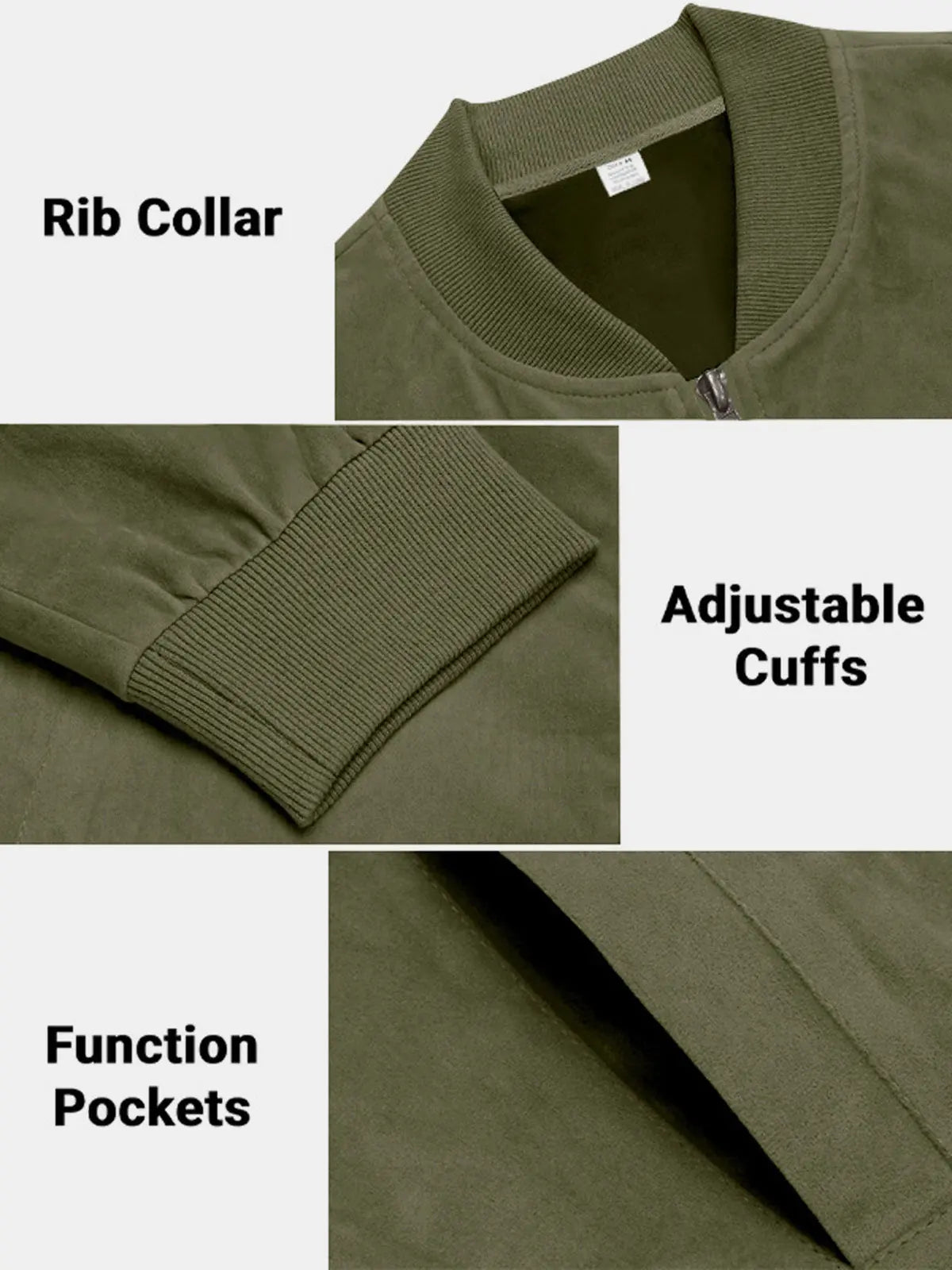 Men's Suede-Feel Bomber Jacket ElevenOasis