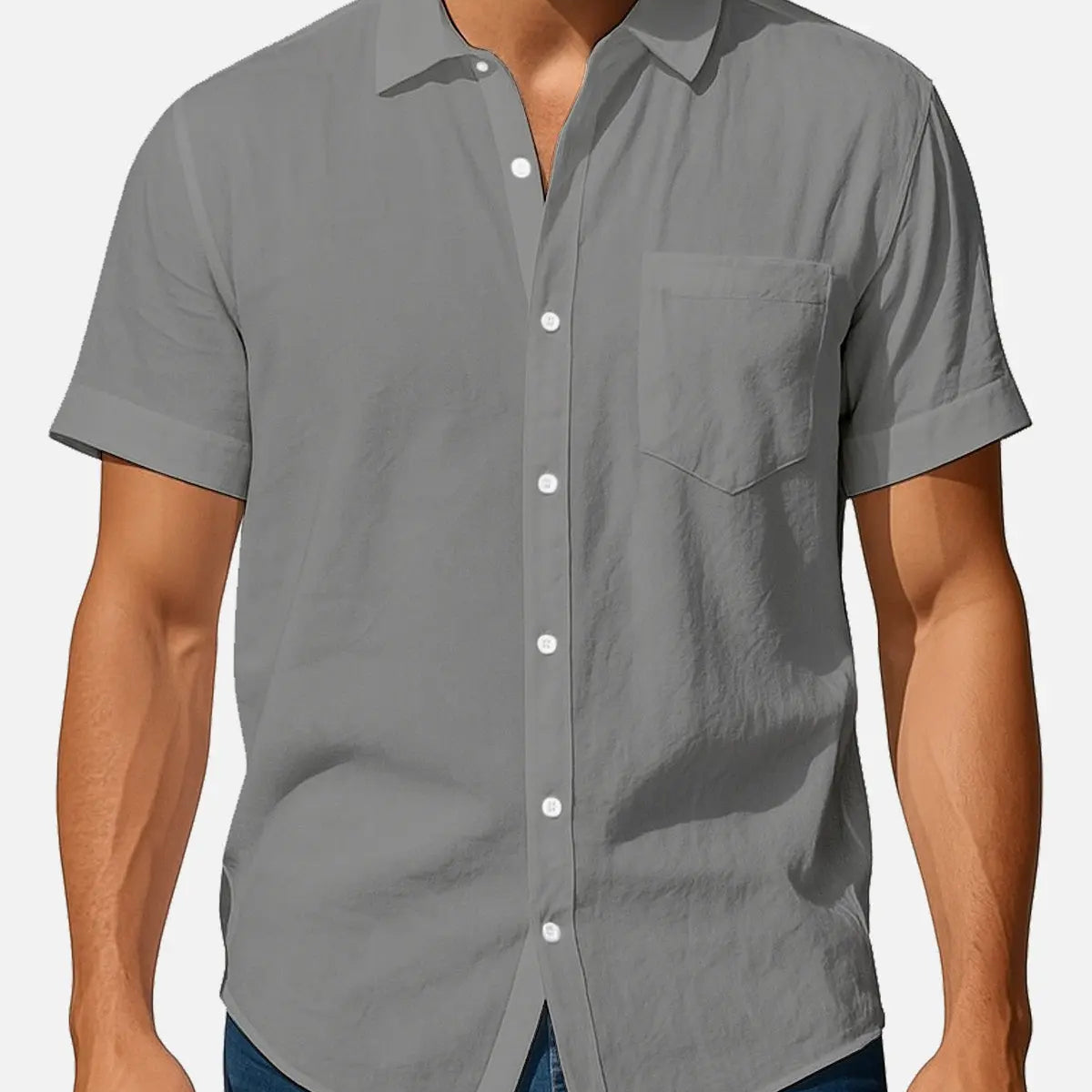 Men's Classic Linen Blend Short Sleeve Shirt Eleven Oasis