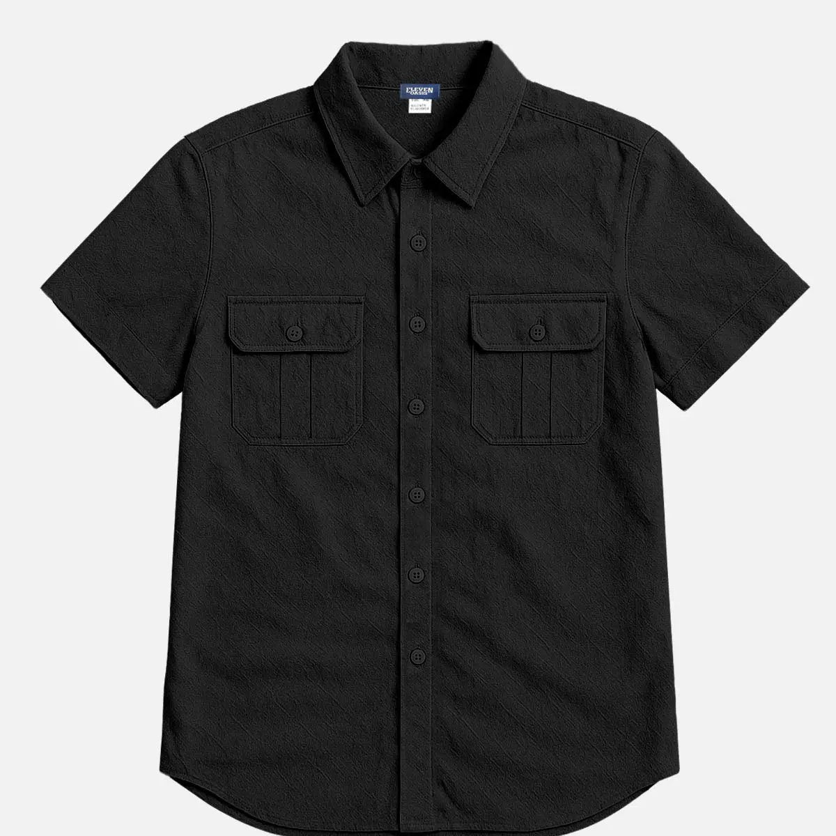 Men's Linen Blend Dual Pocket Short Sleeve Shirt ElevenOasis