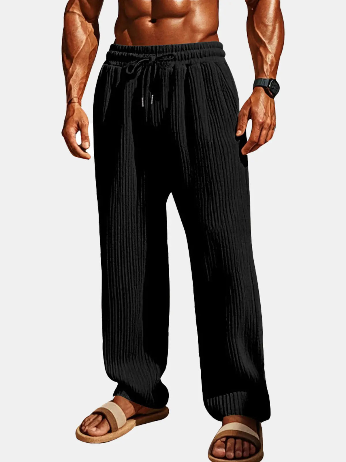 Men's Ribbed Drawstring Pants ElevenOasis