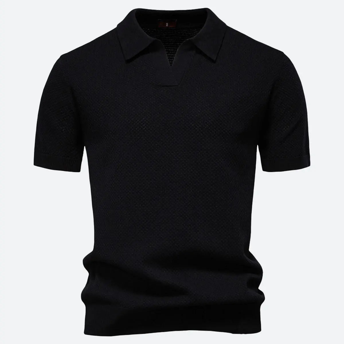 Men's Textured Knit Polo Short Sleeve Shirt ElevenOasis