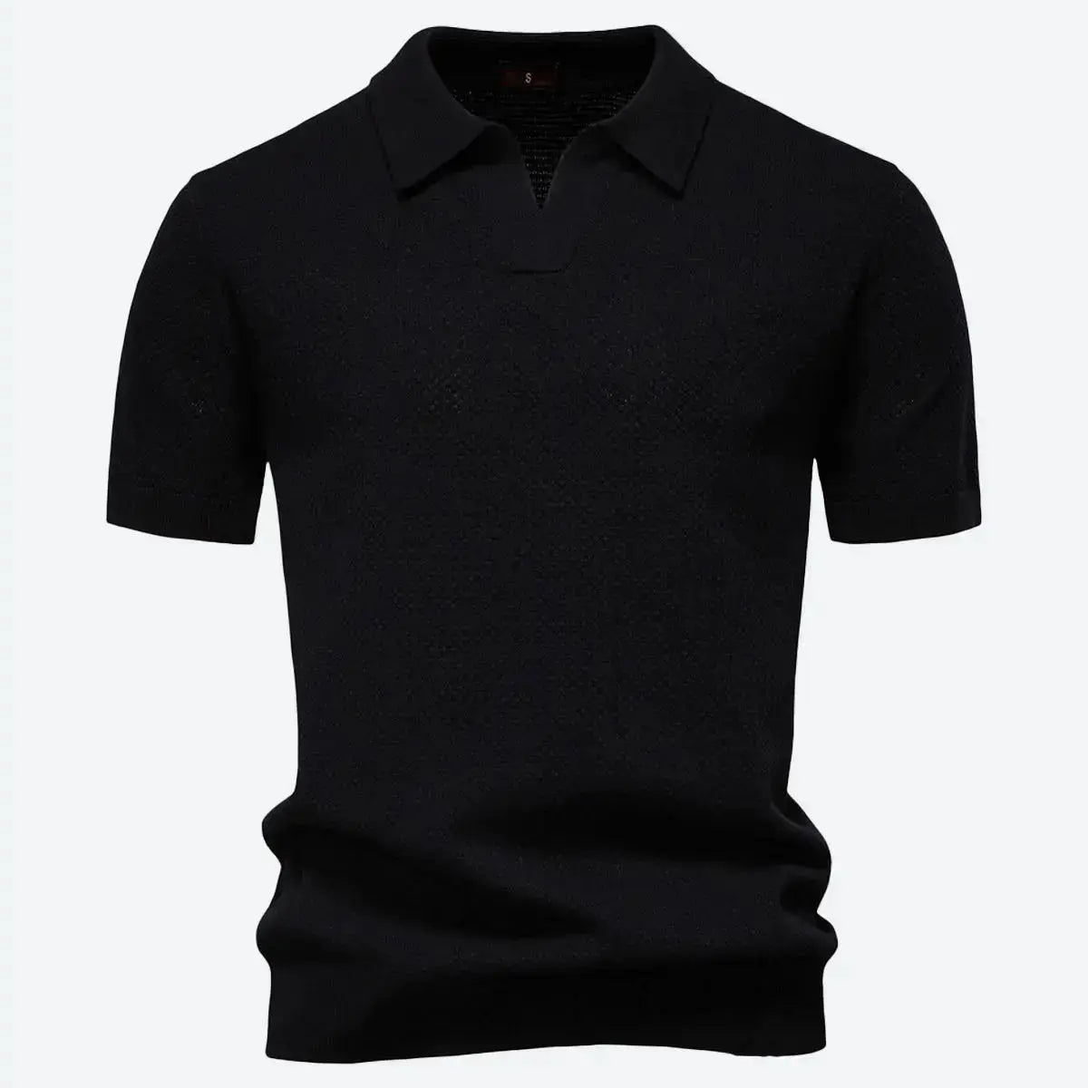 Men's Textured Knit Polo Short Sleeve Shirt ElevenOasis
