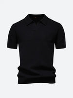 Men's Textured Knit Polo Short Sleeve Shirt ElevenOasis