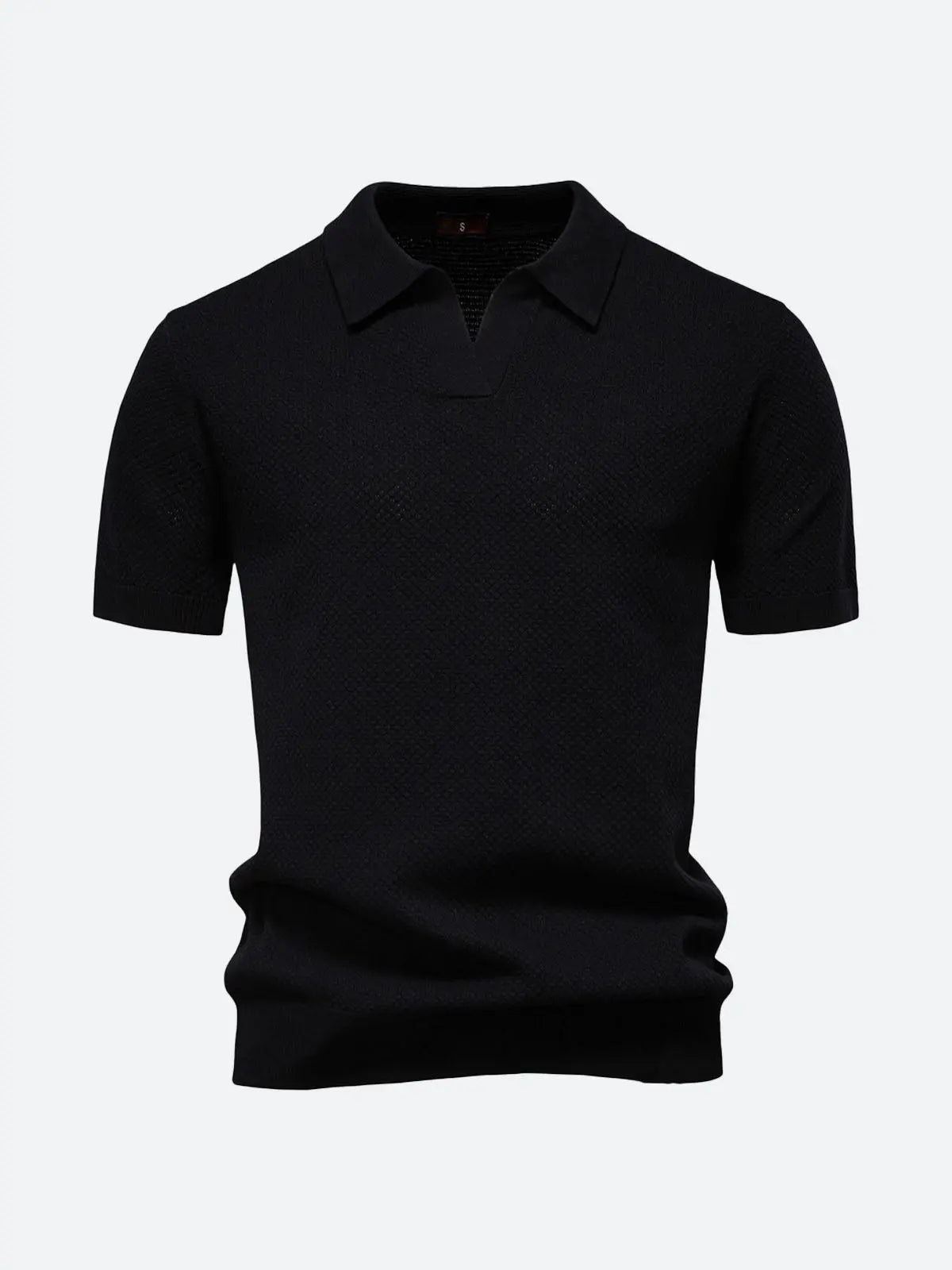 Men's Textured Knit Polo Short Sleeve Shirt ElevenOasis