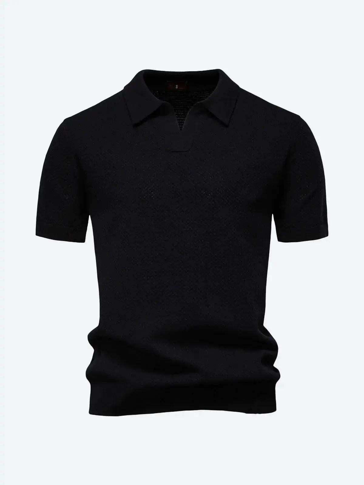 Men's Textured Knit Polo Short Sleeve Shirt ElevenOasis