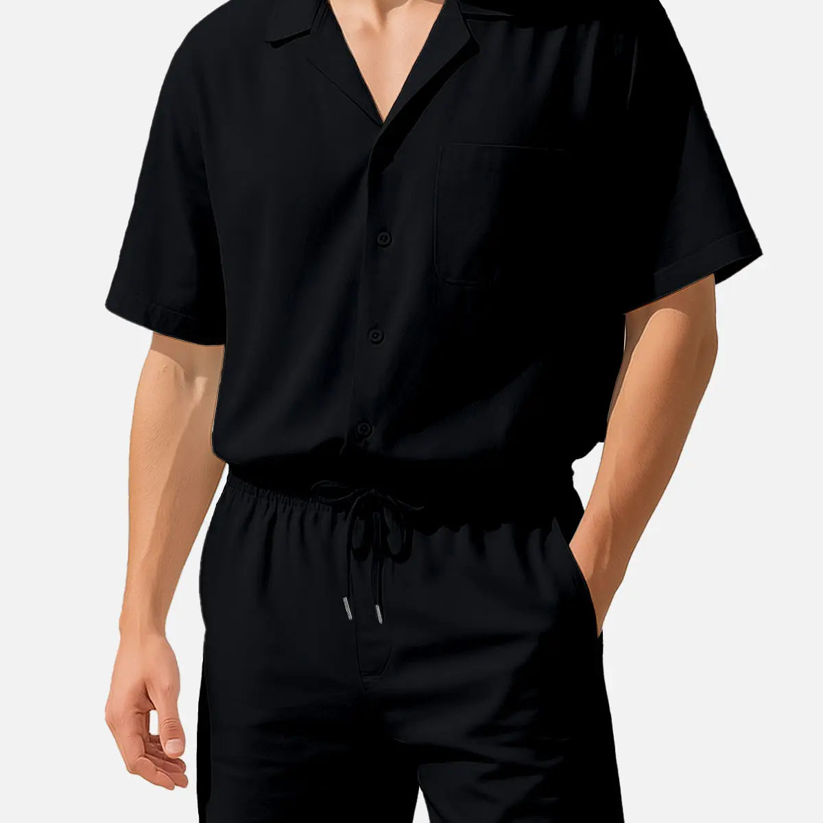 Men's Summer Casual Vacation Camp Collar Set ElevenOasis