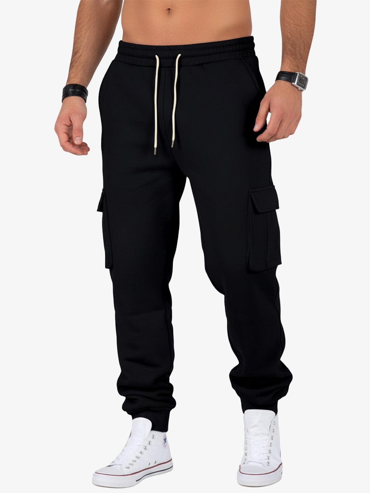 Men's Cargo Pocket Drawstring Jogger Pants ElevenOasis