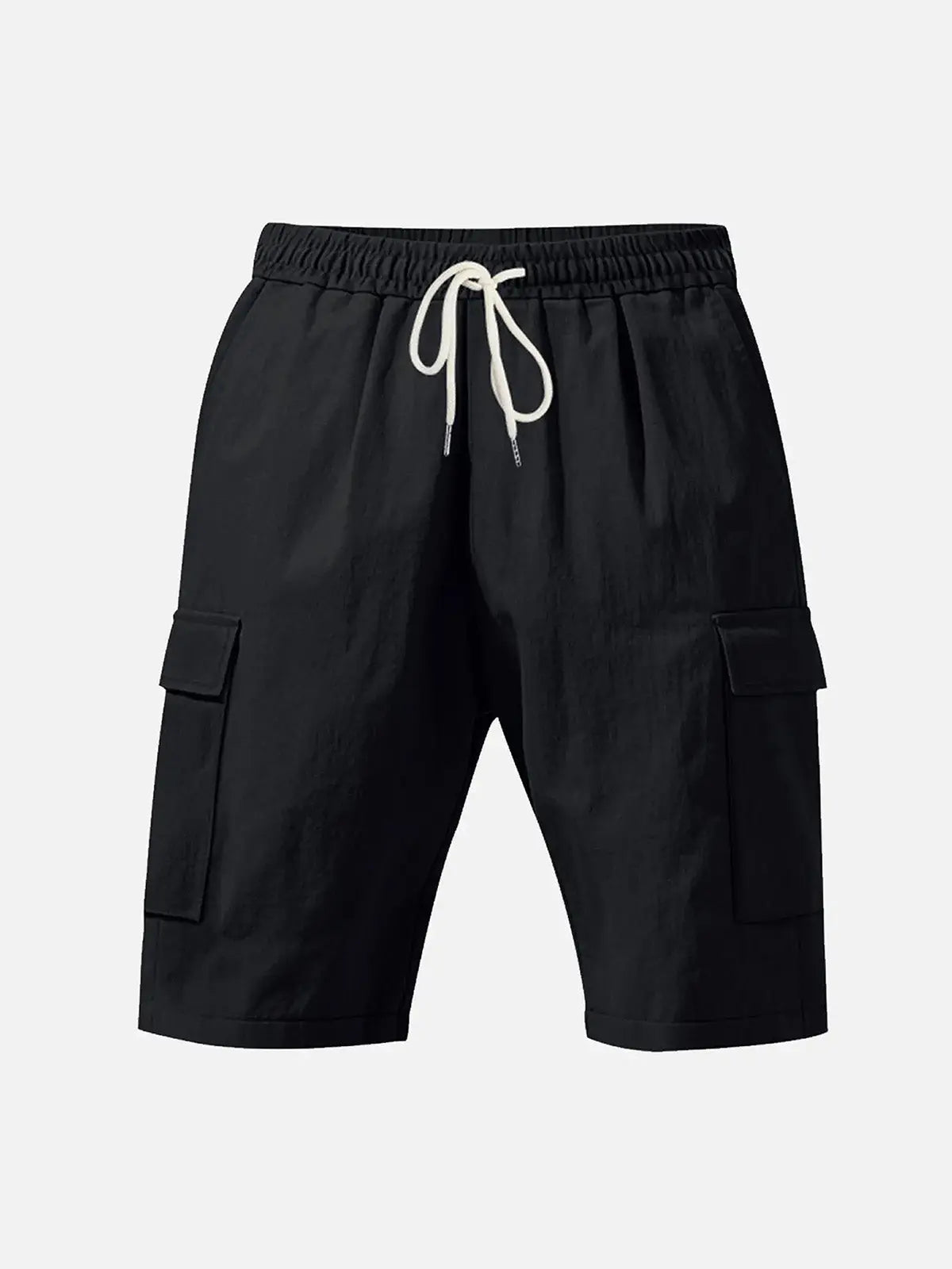 Men's Solid Color Linen Shorts Waist Drawstring Cargo Shorts ElevenOasis