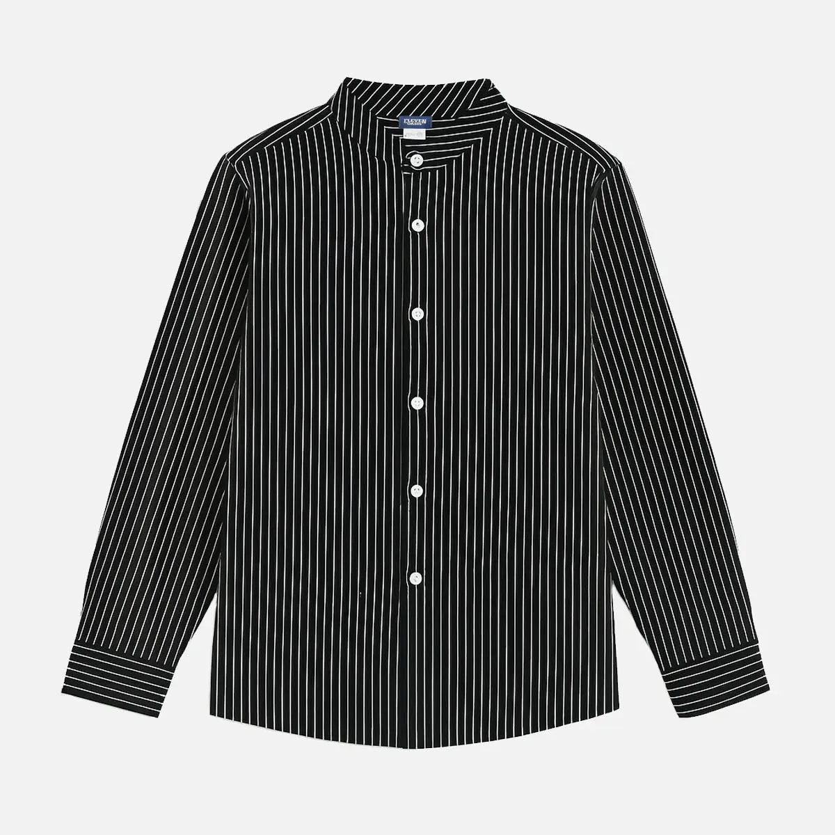 Men's Pinstripe Linen Blend Long Sleeve Shirt Eleven Oasis