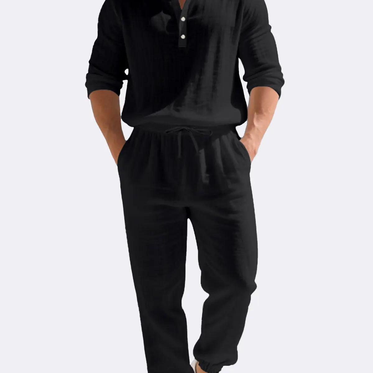 Men's Linen Long Sleeve Set ElevenOasis