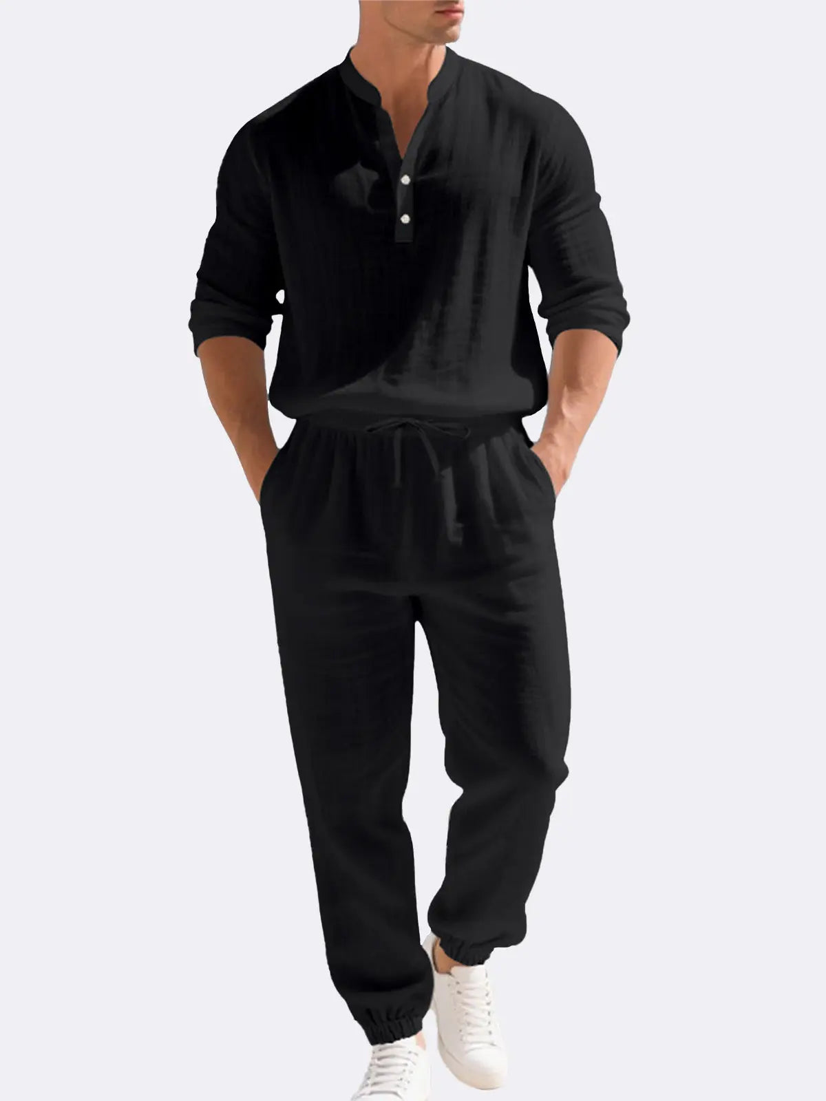 Men's Linen Long Sleeve Set ElevenOasis