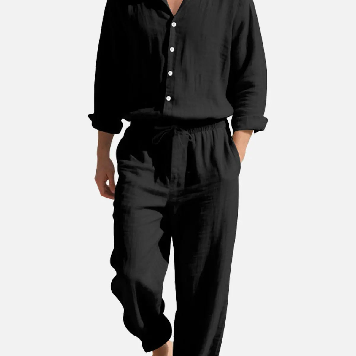 Men's Linen Blend Relaxed Two-Piece Set ElevenOasis