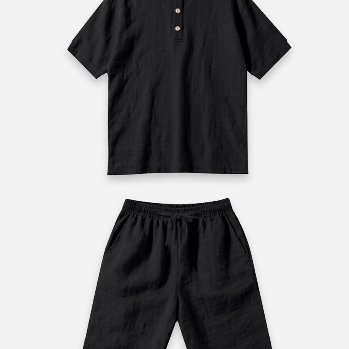 Men's Linen Blend Polo Short Set ElevenOasis