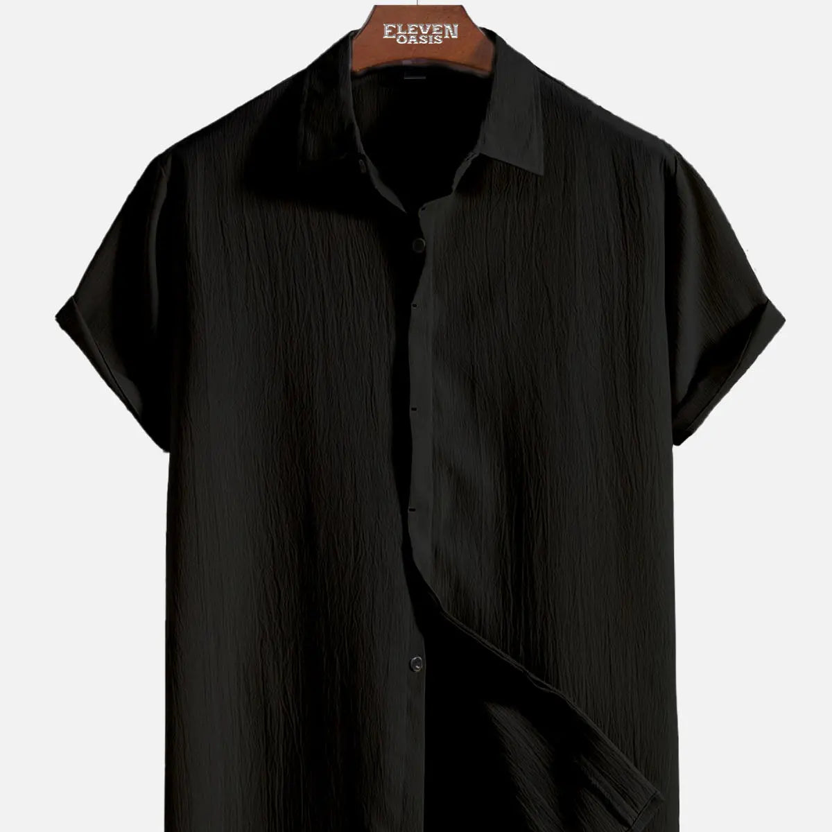 Men's Everyday Crinkle Texture Short Sleeve Shirt ElevenOasis