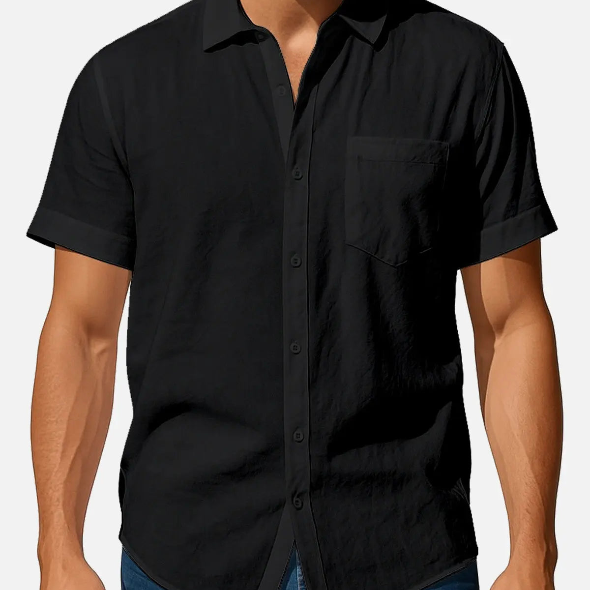 Men's Classic Linen Blend Short Sleeve Shirt Eleven Oasis