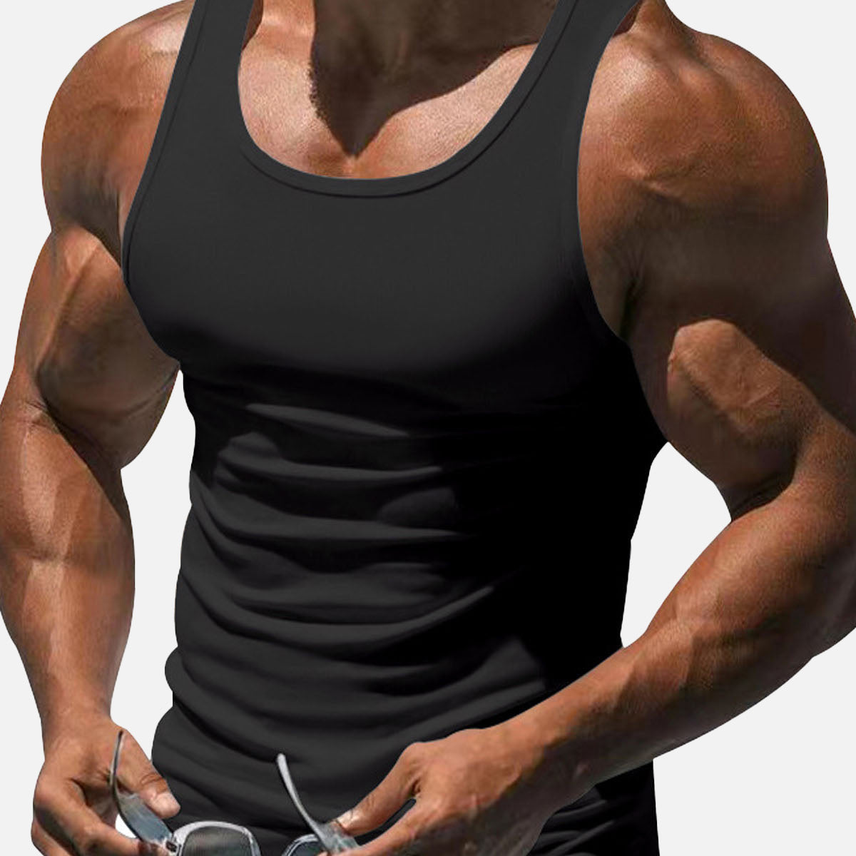 Men's Solid Color Slim Fit Tank Top ElevenOasis