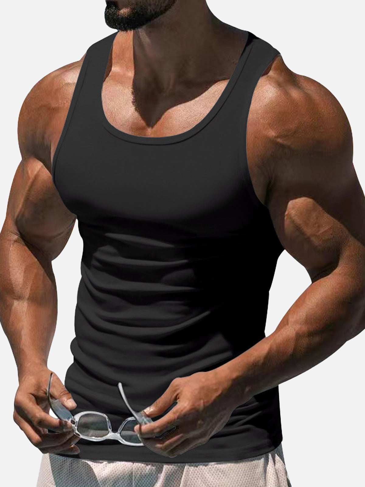 Men's Solid Color Slim Fit Tank Top ElevenOasis