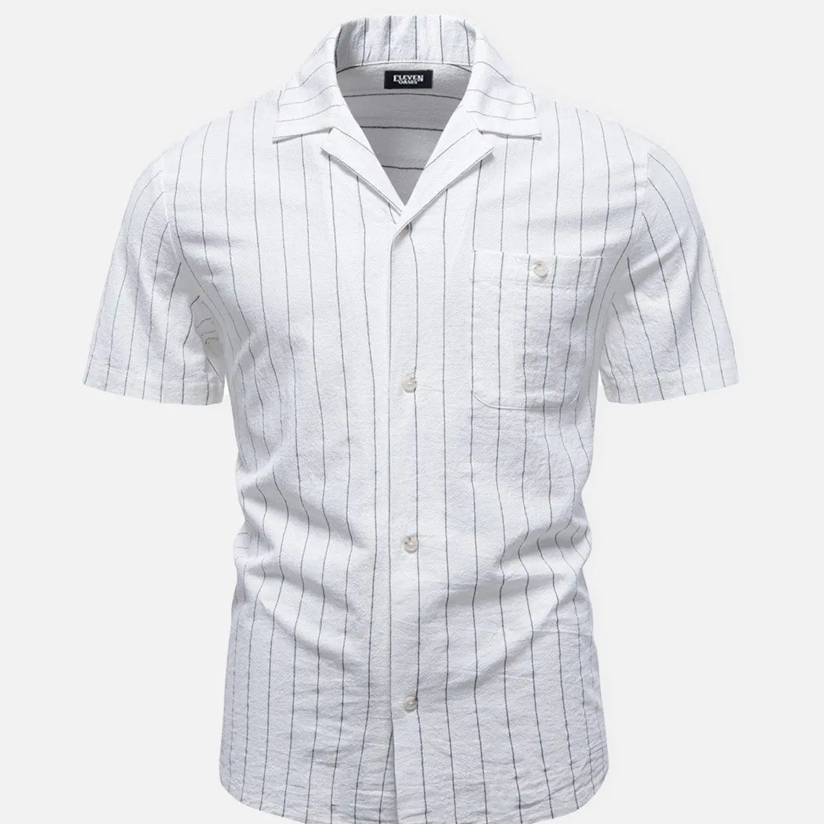 Men's Classic Pinstripe Slim Fit Short Sleeve Shirt Eleven Oasis