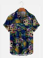 Skull Floral Men's Short Sleeve ShirtMens short sleeve shirts Big and tall Mens shirts Short sleeve shirts for men Mens 4xl shirts Casual short sleeve shirts