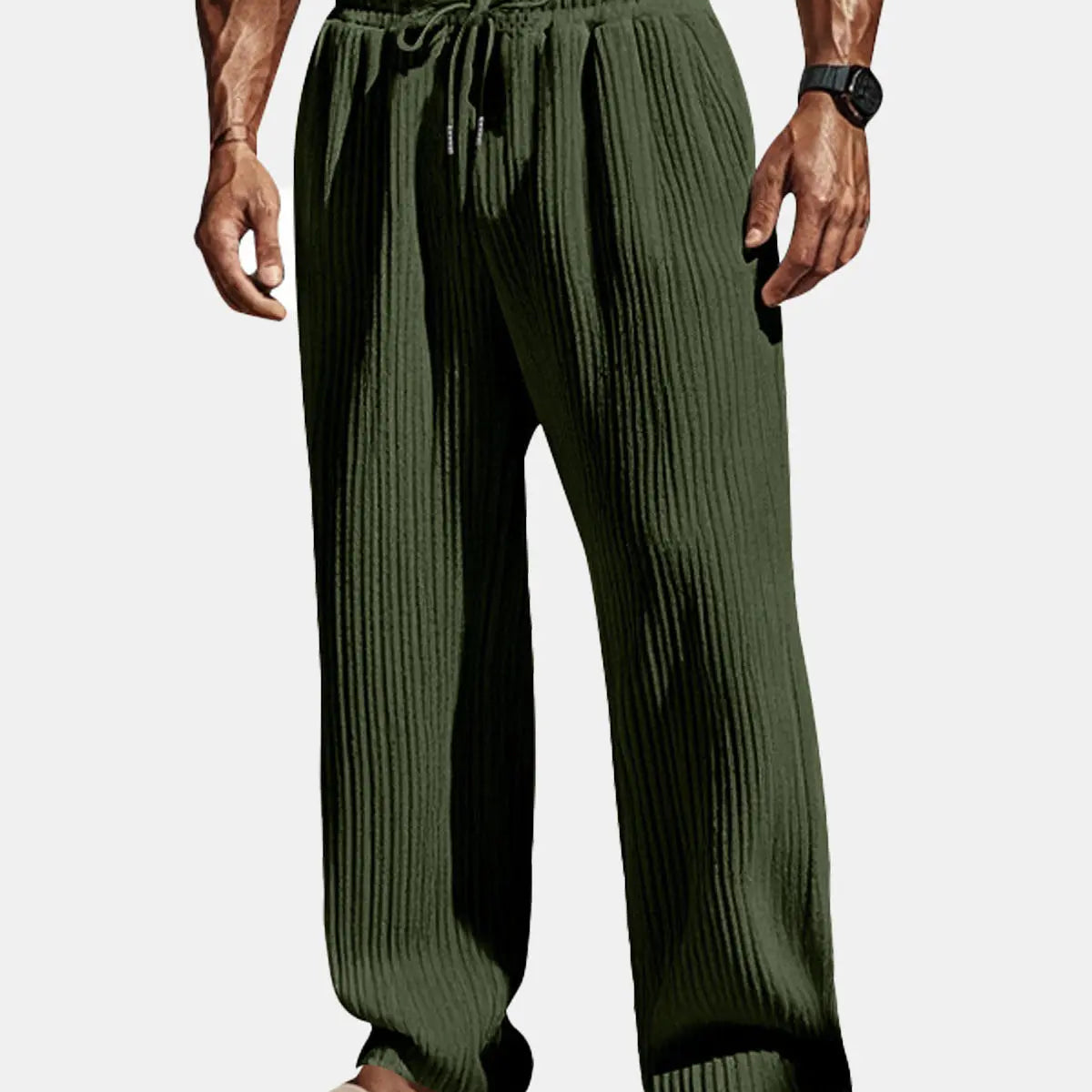 Men's Ribbed Drawstring Pants ElevenOasis