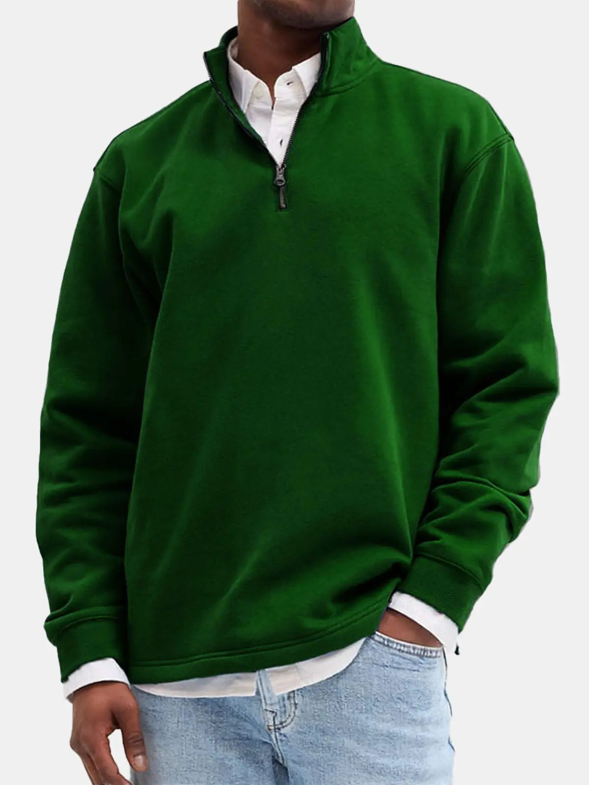 Men's Quarter-Zip Cotton Blend Sweatshirt ElevenOasis