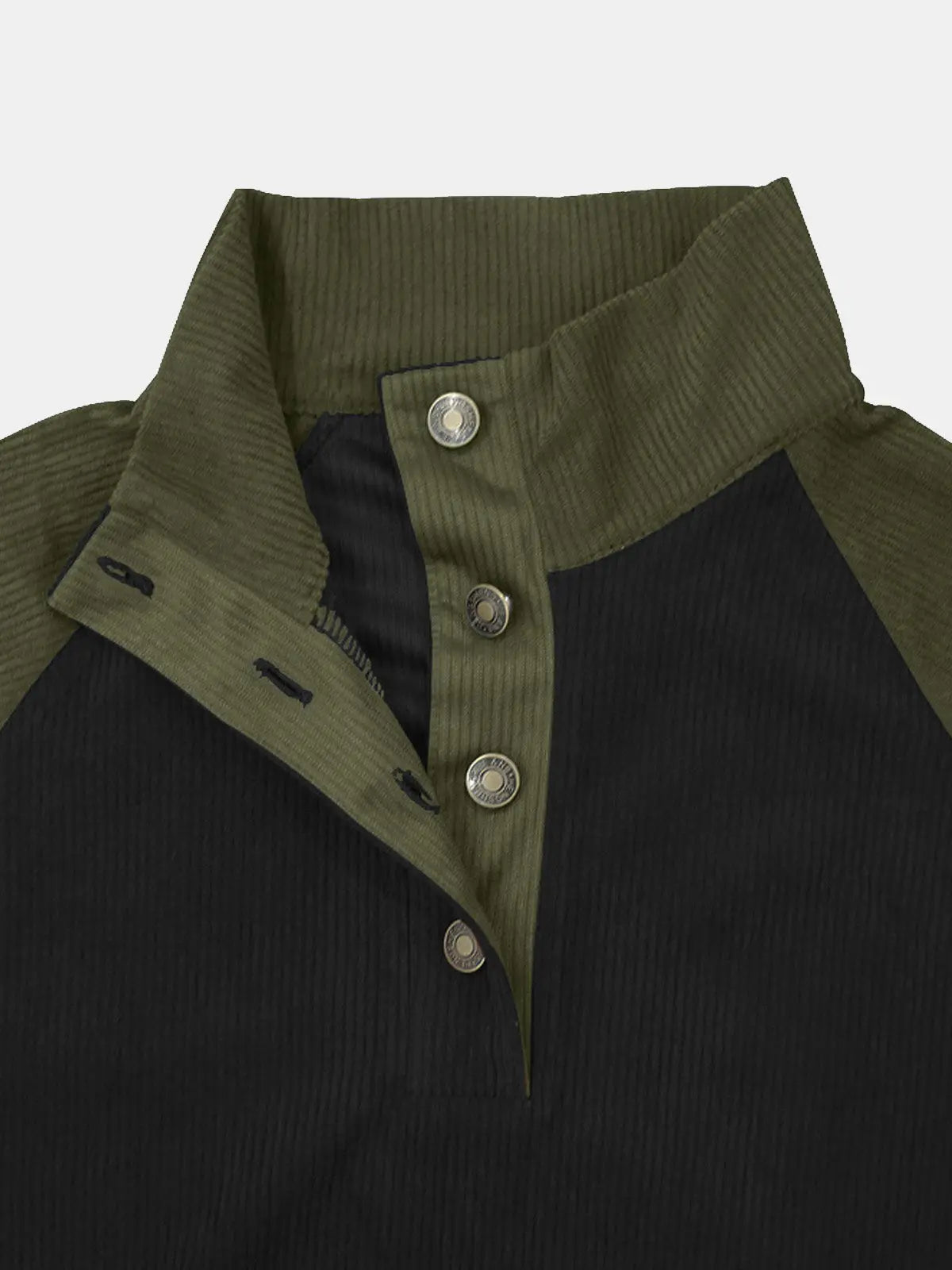 Men's Colorblock Raglan Corduroy Pullover ElevenOasis