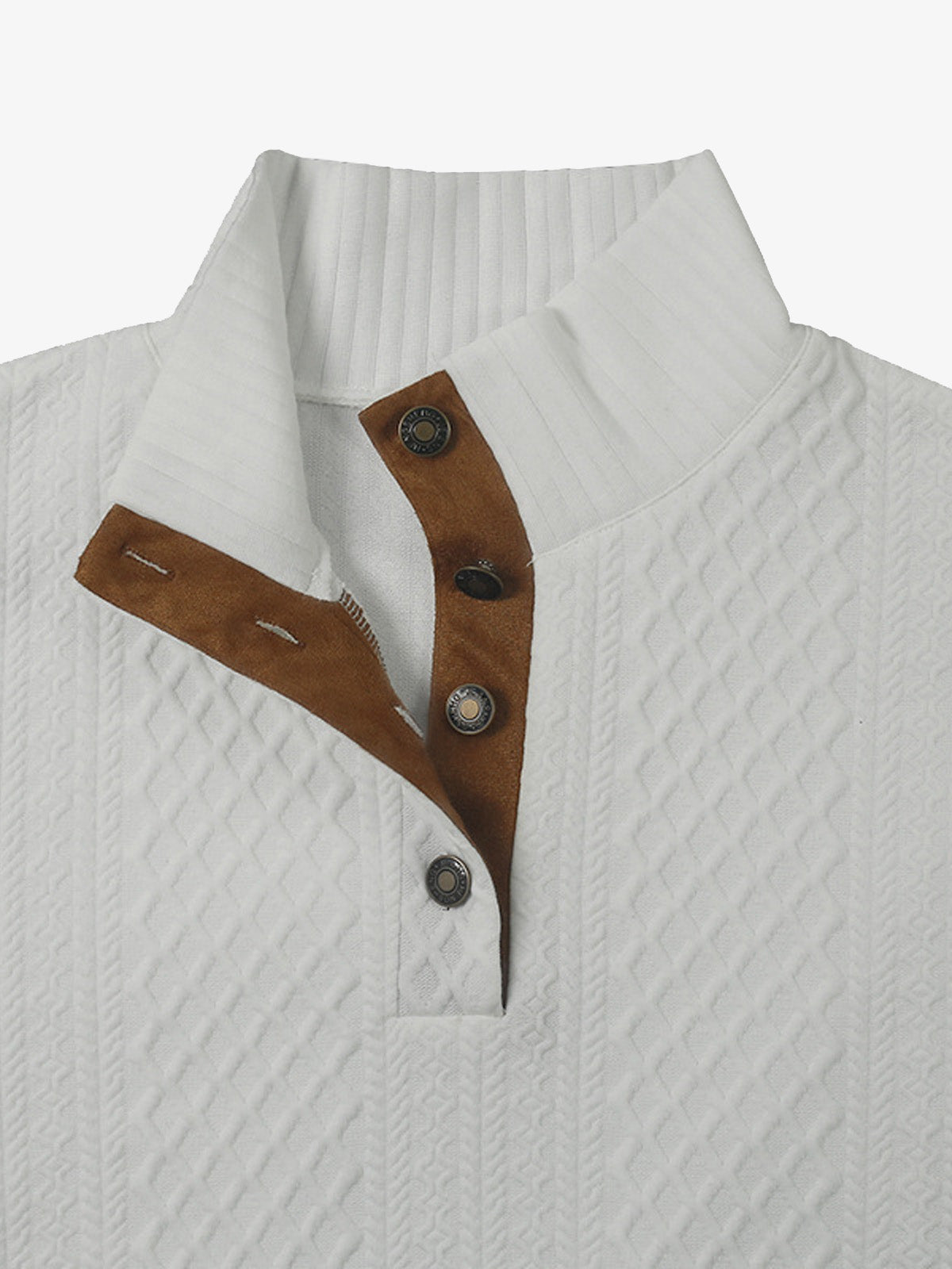 Men's Cable Knit Quarter Button Pullover Sweatshirt ElevenOasis