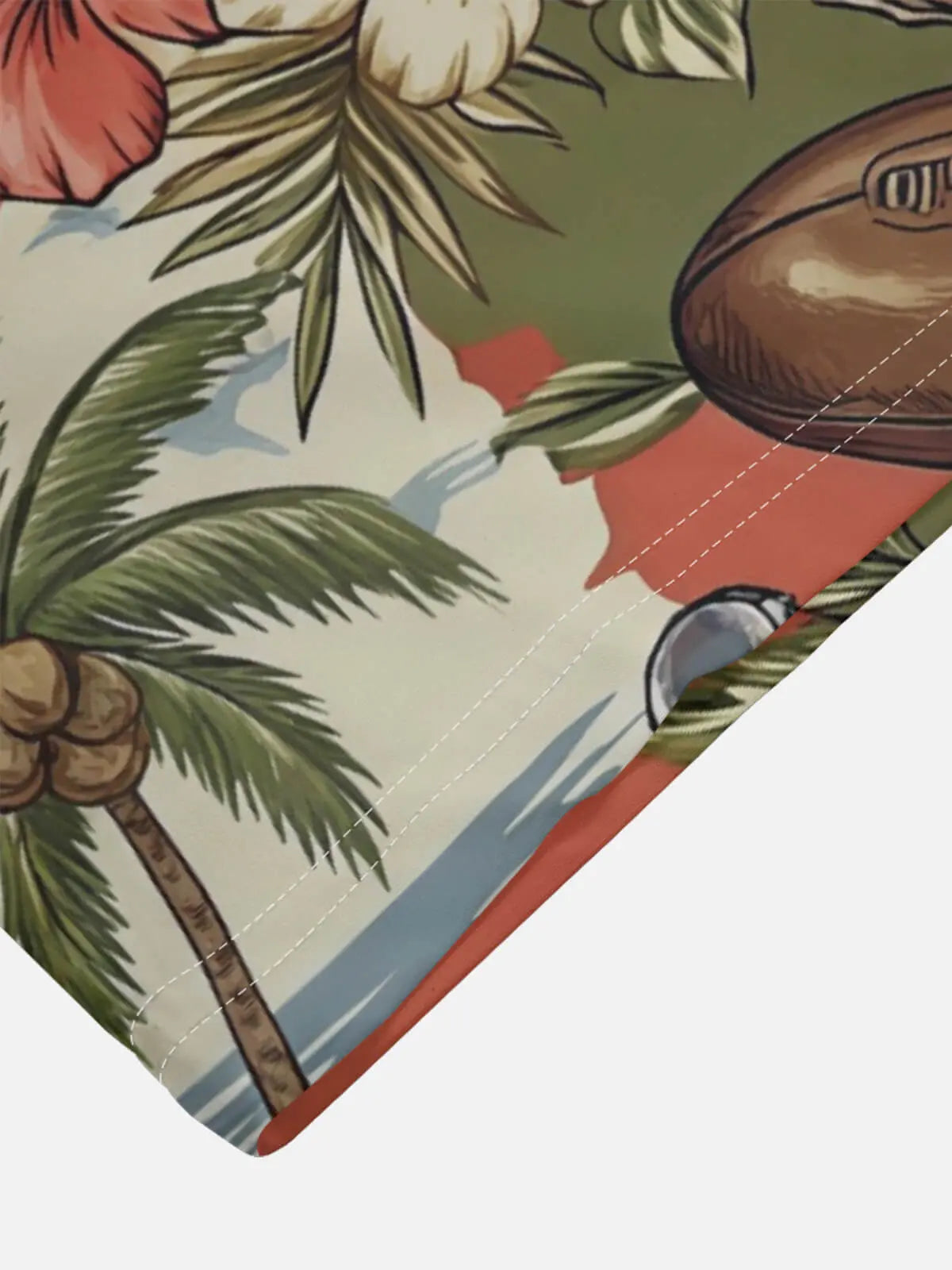 Tall Men's Tropical Retro Football Short Sleeve Shirt Eleven Oasis