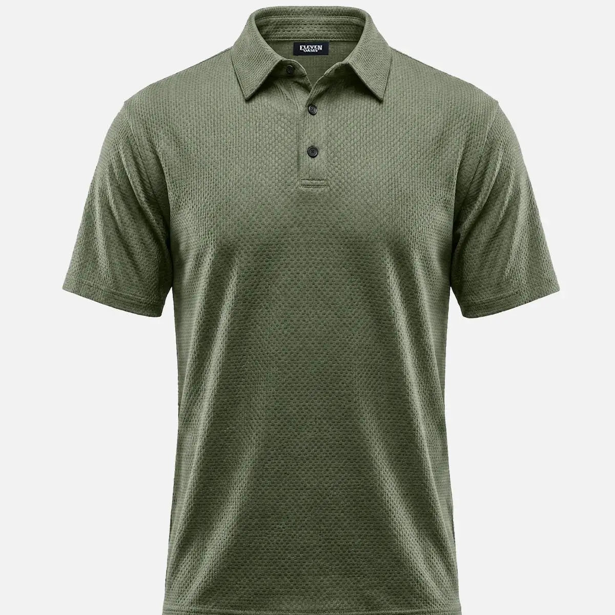 Men's Textured Knit Short Sleeve Polo Shirt ElevenOasis