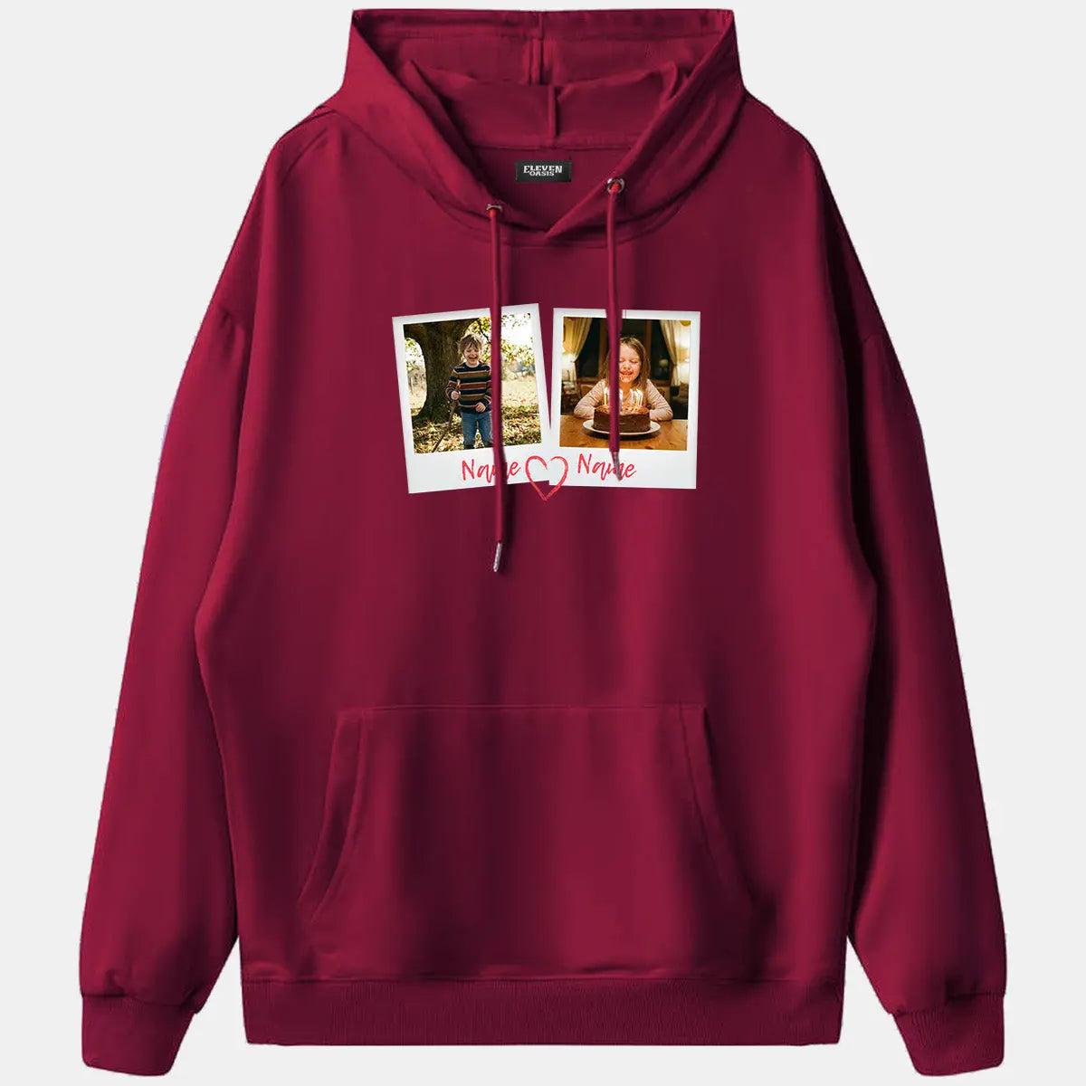 Custom Photos & Names Hoodie Eleven Oasis