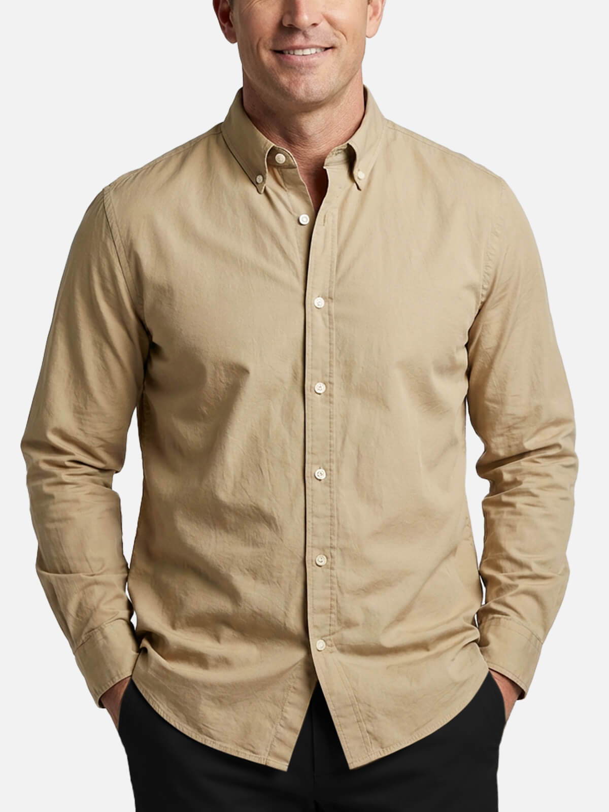 Men's Classic Cotton Button Down Long Sleeve Shirt ElevenOasis