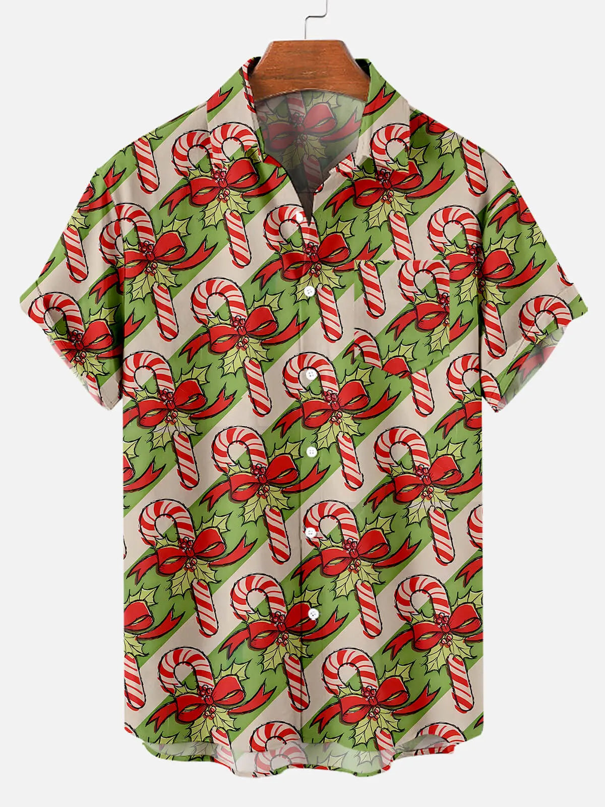 Christmas Candy Print Men's Short Sleeve ShirtMens short sleeve shirts Big and tall Mens shirts Short sleeve shirts for men Mens 4xl shirts Casual short sleeve shirts