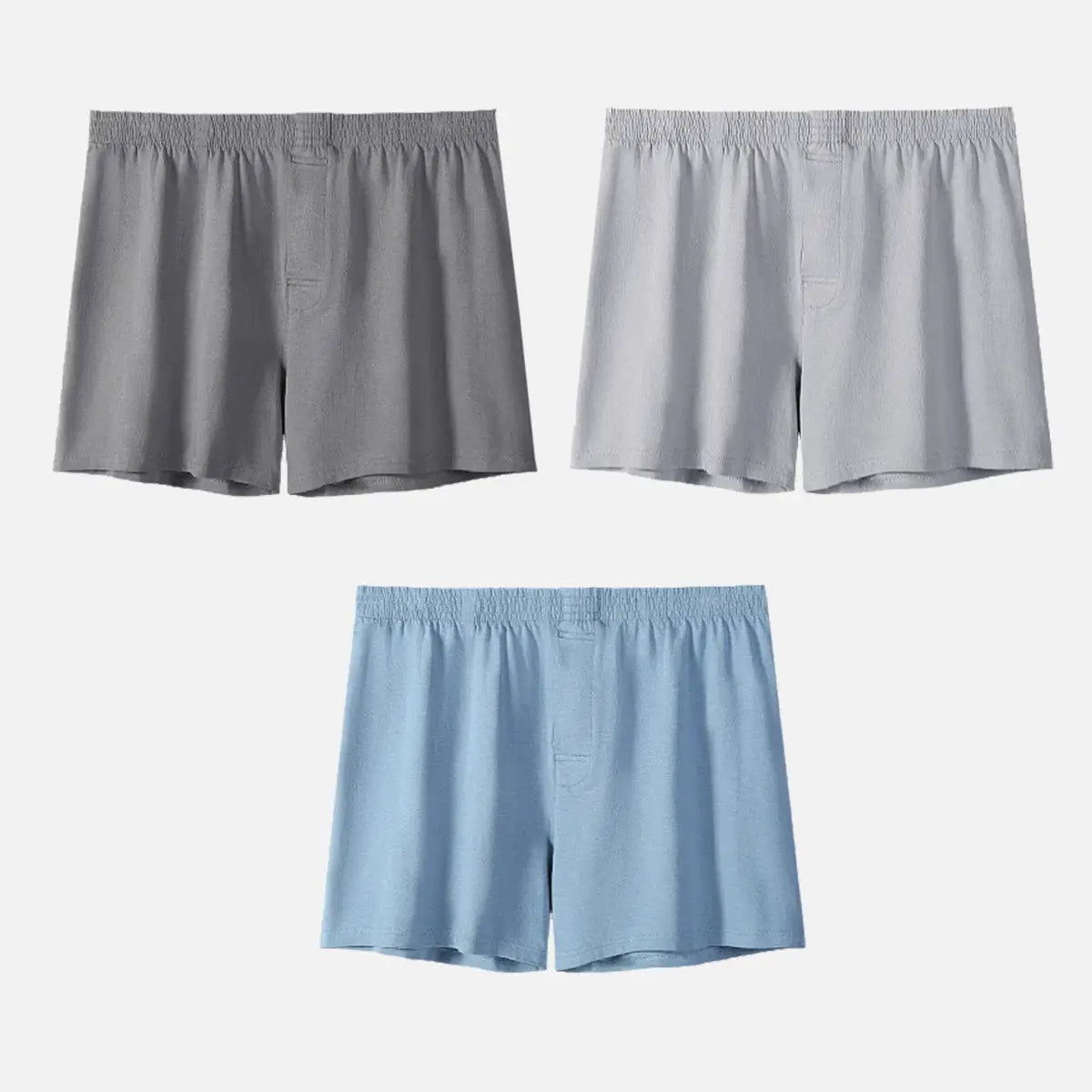 Men's Cotton Stretch Button Fly Boxer Shorts 3-Pack Eleven Oasis